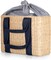 Parisian Picnic Basket, Insulated Seagrass Picnic Basket, Waterproof, Stylish, Perfect for Picnics, Beach, Office Lunches, Dinner Parties, and Gifts (Beige with Navy Blue Accents)